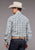 Stetson Mens Shadow Dobby Plaid Blue 100% Cotton L/S Shirt