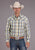 Stetson Mens 2514 Cinnabar Plaid Tan/Blue 100% Cotton L/S Shirt