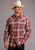 Stetson Mens Wine 100% Cotton Brushed Twill L/S 2 Pkt Shirt