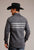 Stetson Mens Border Stripe Black 100% Cotton L/S Shirt