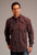 Stetson Mens Geometric Sunburst Wine 100% Cotton L/S Shirt