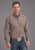 Stetson Mens Blue Line Diamonds Brown 100% Cotton 1 Pkt L/S Shirt