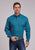 Stetson Mens 2734 Medallion Teal 100% Cotton 1 Pkt L/S Shirt