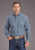 Stetson Mens 2390 Medallion Navy 100% Cotton 1 Pkt L/S Shirt