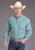 Stetson Mens 2400 Mosaic Geo Turquoise 100% Cotton 1 Pkt L/S Shirt