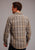 Stetson Mens Flannel Plaid Brown 100% Cotton L/S Shirt