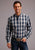 Stetson Mens Blue 100% Cotton Checked Ombre BD L/S 1 Pkt Shirt
