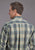 Stetson Mens Vintage Indigo Plaid Blue 100% Cotton 1 Pkt L/S Shirt