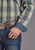 Stetson Mens Vintage Indigo Plaid Blue 100% Cotton 1 Pkt L/S Shirt
