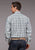 Stetson Mens Shadow Dobby Plaid Blue 100% Cotton 1 Pkt L/S Shirt