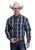 Stetson Mens Sage Dobby Plaid Blue 100% Cotton 1 Pkt L/S Shirt