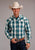 Stetson Mens Forest Shade Plaid Green 100% Cotton L/S Shirt