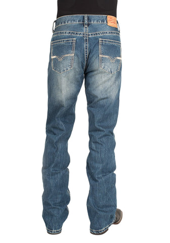 Stetson Rocks Fit Mens Blue Cotton Blend V Deco Jeans 26 30