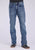 Stetson Mens Rocker Fit Double Diamond Blue Cotton Blend Jeans