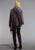 Stetson Womens Asymmetrical Scoop Neck Blue Cotton Blend Poncho