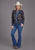 Stetson Womens Cropped Indigo Acrylic Blend Cardigan Sweater