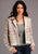 Stetson Womens Brown Wool Blend Cropped Shawl Collar Cardigan L