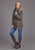 Stetson Womens Belted Serape Brown Wool Blend Cardigan Sweater