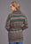 Stetson Womens Belted Serape Brown Wool Blend Cardigan Sweater