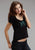 Stetson Womens Arrow Screenprint Black 100% Cotton S/S T-Shirt