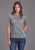 Stetson Womens Heritage Aztec Grey Cotton Blend S/S T-Shirt