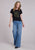 Stetson Womens Vintage Cowgirl Scene Black Cotton Blend S/S T-Shirt
