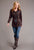 Stetson Womens Faux Suede Long Brown Rayon L/S Shirt