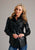 Stetson Womens Western Black Faux Leather L/S Shirt L