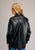 Stetson Womens Western Black Faux Leather L/S Shirt L