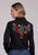Stetson Womens Cactus Floral Lawn Eyelet Black Multi 100% Cotton L/S Blouse