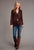 Stetson Womens Patchwork Bandana Brown 100% Rayon L/S Blouse