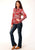 Stetson Womens Bandana Patchwork Red 100% Rayon L/S Shirt