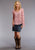Stetson Womens Wildflower Herringbone Pink 100% Rayon S/S Blouse
