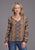Stetson Womens Serape Herringbone Sand 100% Rayon L/S Tunic