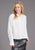 Stetson Womens Loose Collared Cream 100% Rayon L/S Blouse