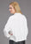Stetson Womens Loose Collared Cream 100% Rayon L/S Blouse