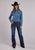 Stetson Womens Fancy Sawtooth Blue 100% Cotton L/S Shirt