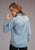 Stetson Womens Boyfriend Fit Stud Blue 100% Cotton L/S Shirt