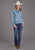Stetson Womens Mountain Tableau Stitch Blue 100% Cotton L/S Shirt