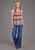 Stetson Womens 2439 Vintage Tapestry Red/Tan 100% Rayon S/L Tank Top