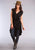 Stetson Womens Rose Cross Front Black 100% Rayon S/L Tank Top