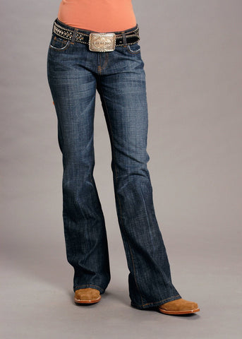 Stetson Womens Dark Wash Cotton Blend 816 Bootcut Jeans