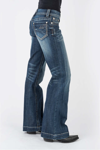 Stetson Womens Blue Cotton Blend 214 Deco Stitch Jeans 10R