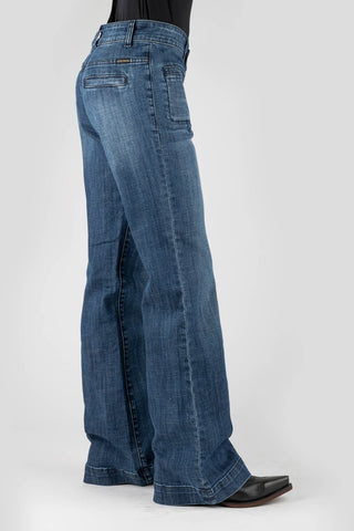 Stetson Womens 214 Plain Back Blue Cotton Blend Jeans 6L