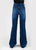 Stetson Womens 751 Wide Leg Plain Back Blue Cotton Blend Jeans
