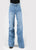 Stetson Womens 751 Wide Leg Diagonal Piece Blue Cotton Blend Jeans