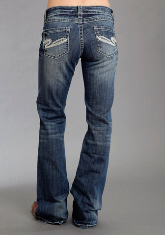 Stetson Womens Blue Cotton Heavy S Deco Stitch Boot Cut Jeans