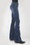 Stetson Womens 921 High Waist Flare Fit Blue Cotton Blend Jeans