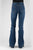 Stetson Womens 921 Plain Back Flare Blue Cotton Blend Jeans
