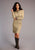 Stetson Womens Stretch Twill Denim Khaki Cotton Blend L/S Dress